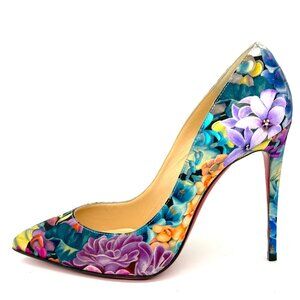 Christian Louboutin PIGALLE FOLLIES Flower Power Floral Satin Pumps Heels Shoes